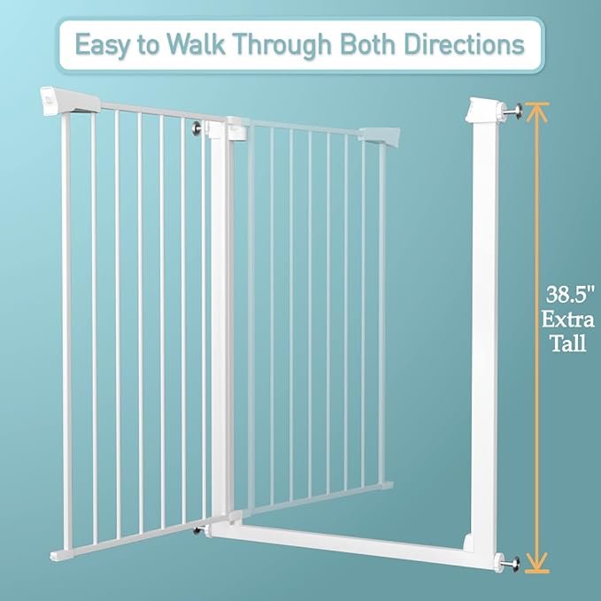 Fairy Baby 38" Extra Tall Dog Gates Indoor, 81.9"-84.6" Extra Wide Baby Gates - Image 9