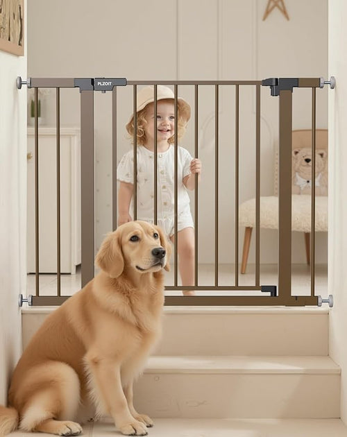 29.5-40.5" Baby Gate for Stairs, Dog Gate for Doorways, Walk Thru Auto Close by PLZOIT-Baby