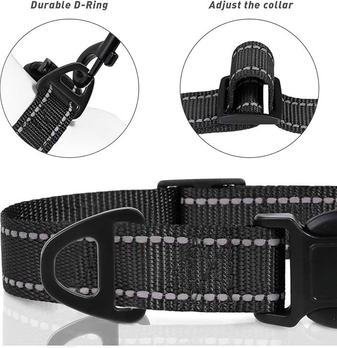 TagME Dog Collars, Adjustable Reflective Nylon Pet Collar - Image 3