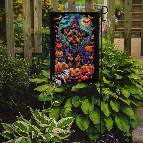 Caroline's Treasures DAC1544GF Yorkie Witchy Halloween Garden Flag Mailbox Flag Decorative Yard Flag Banner Outside Patio Artwork Yard Flower Beds, Garden Size, Multicolor