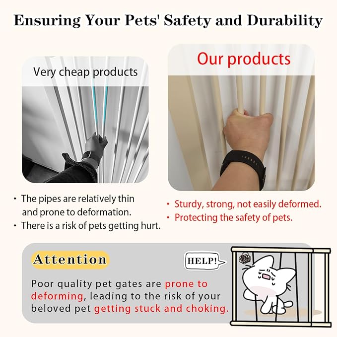 Lumizone Extra Tall Pet Gate 55.12" High Pressure Mounted 30.12"-34.05" Extra - Image 3