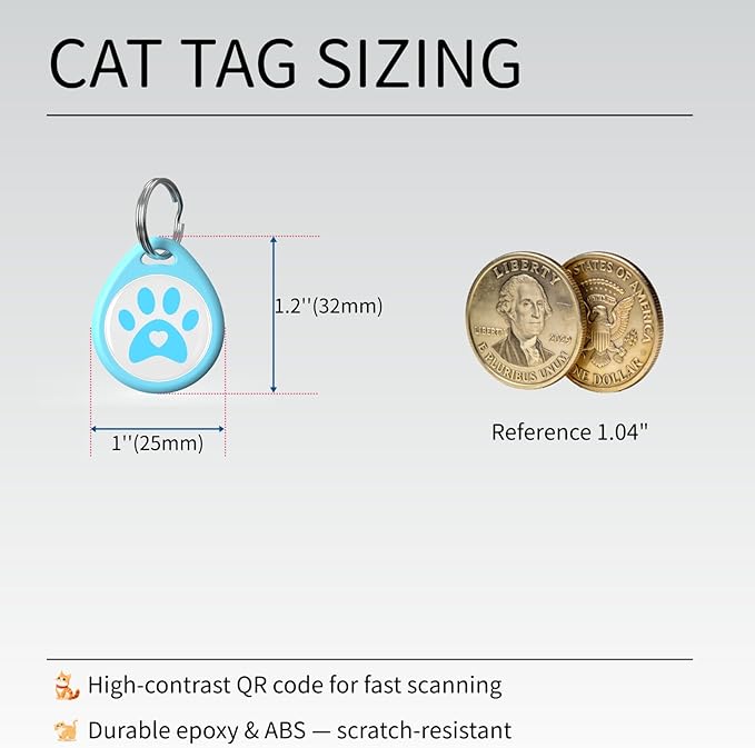 Peace of Mind for Cat Owners: 2-Pack QR ID Tags. The Microchip Backup That - Image 2