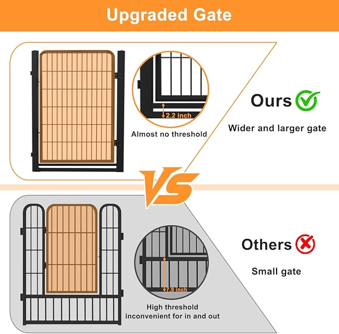 Dog Fence Outdoor Pens Outside, Portable Dog Play Pen 40" H 24 Panels Pet - Image 2