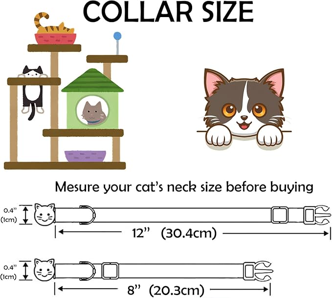 Elegant little tail 2 Pack Cat Collar- Halloween Orange&Purple Linnet Cat - Image 7