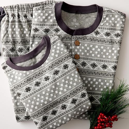 HonestBaby Family Matching Holiday Pajamas 100% Organic Cotton for Men, Women, Kids, Toddlers, Baby Boys, Girls, Unisex, Pets