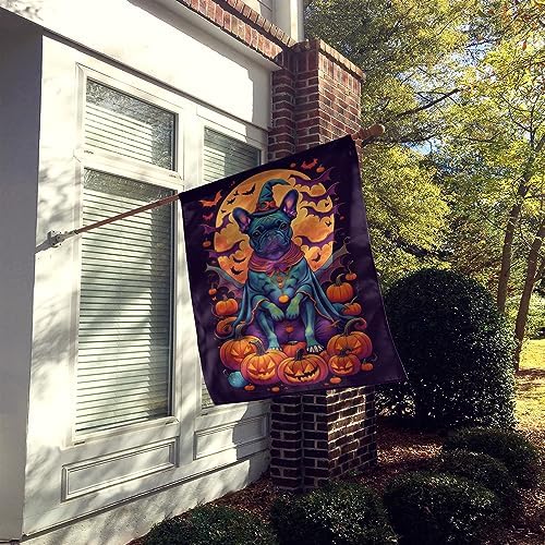 Caroline's Treasures DAC1506CHF Black French Bulldog Witchy Halloween House Flag Large Porch Sleeve Pole Decorative Outside Yard Banner Artwork Wall Hanging, Polyester, House Size, Multicolor