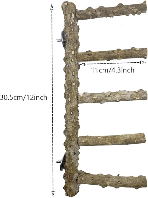 Allazone 3 PCS Nature Wood Bird Ladder Perch Nature Wood Stand Parrot Chew Toy - Image 2