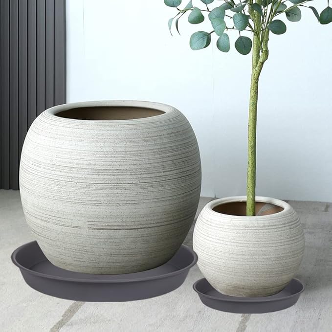 3 Pack of 25 26 inch Plant Saucer, 4.2" Depth, Large Deep Plastic Flower - Image 6
