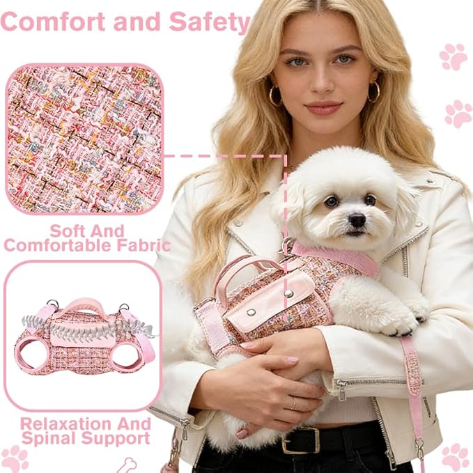 Dog Lift Harness Backpack for Small Dogs Cats, Adjustable Straps Dog Sling - Image 5