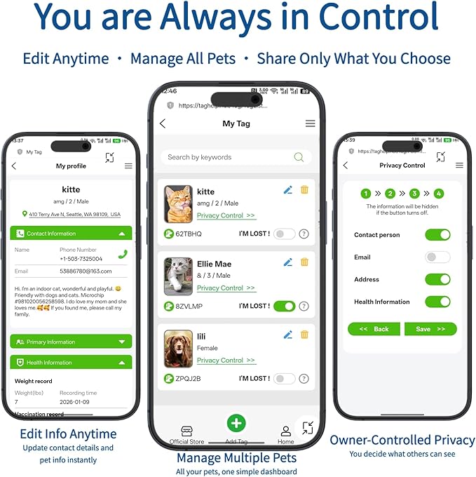 The Multi-Cat Household Kit: 5 Universal QR ID Tags. A Complete Set - Image 5