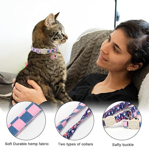2 Pack Flower Cat Collars Breakaway - Image 2