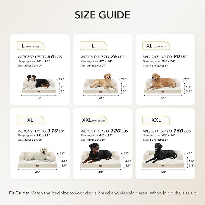 Orthopedic Dog Beds for Large Sized Dogs, Waterproof Egg Crate Foam Large Dog - Image 5