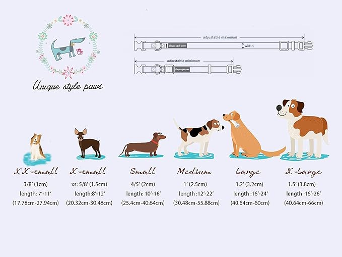 Unique style paws Dog Collar Metal Buckle Painting Banana Leaves Collar Gift - Image 5