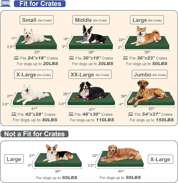 Outdoor Dog Bed for Small Dogs & Cats, Waterproof Dog Crate Mat Orthopedic Egg - Image 2
