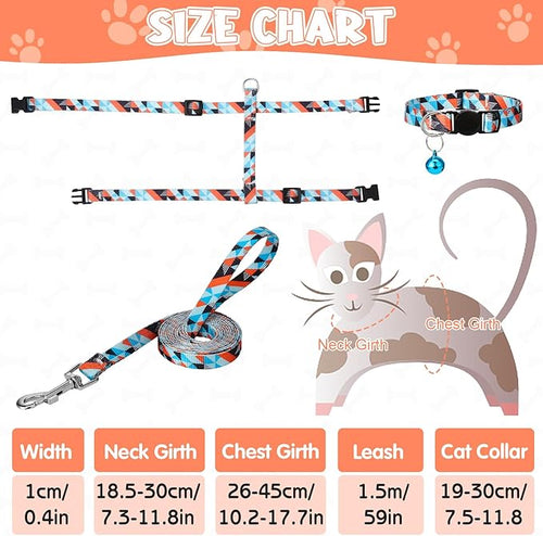 2 Pack Cat Harness and Leash Set, Escape Proof Adjustable Kitten Harness - Image 2
