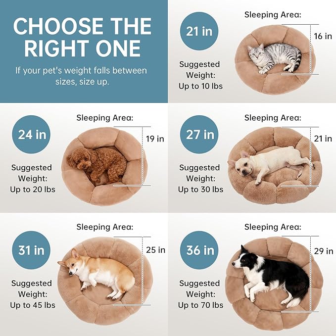 OhGeni 20 inches Calming Donut Dog & Cat Bed - Image 9
