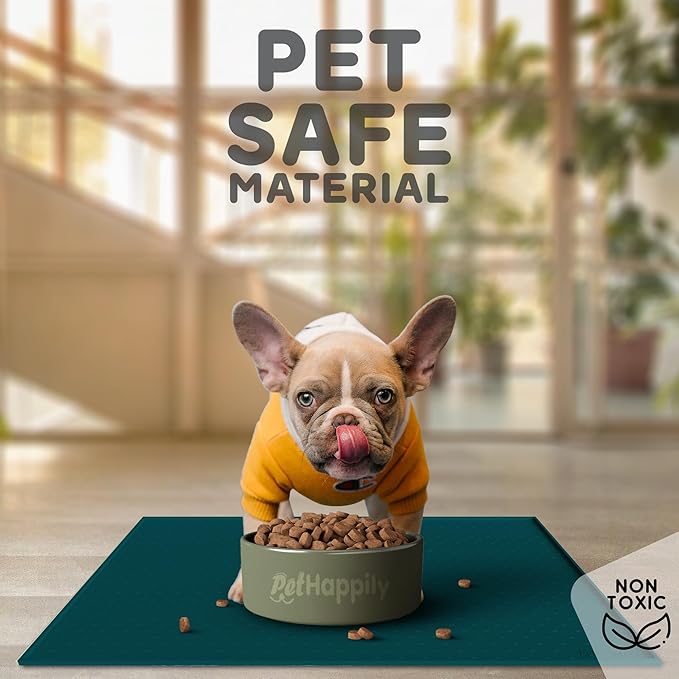 Dog Food Mat - 28x18 Raised Edges Dogs Mat - Image 3