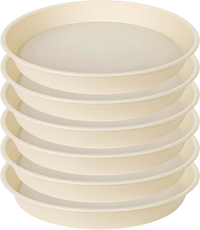 6 Pack of 12 inch Plant Saucer, Heavy Duty Plastic Plant Saucer 12" Round by Bleuhome