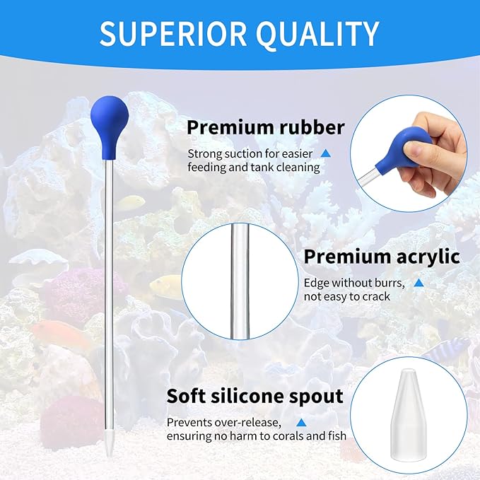 18.5 in Long Pipette for Fish Tank Coral Food Feeder Long Syringe Aquarium - Image 4