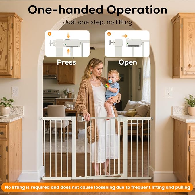 29.5-40.6" Magnetic Baby Gate for Stairs, Baby Safety Essentials, Auto Close - Image 9