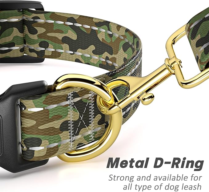 MOODEL Reflective Dog Collar for Medium Dogs, Cute Camouflage Adjustable - Image 5