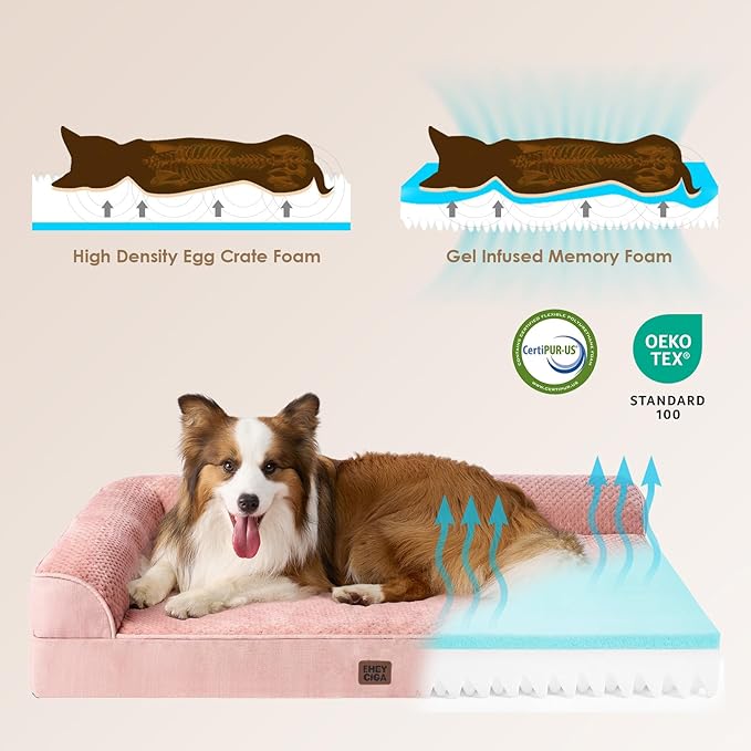 EHEYCIGA Extra Large Dog Bed Othorpedic, Memory Foam XL Dog Bed - Image 4