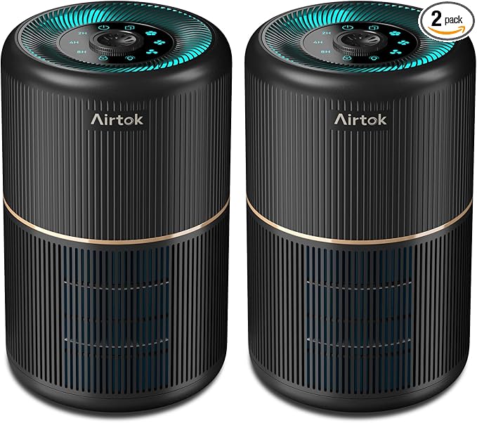 AIRTOK 2 Pack Air Purifier for Home Bedroom, Office Desktop Air Cleaners by AIRTOK
