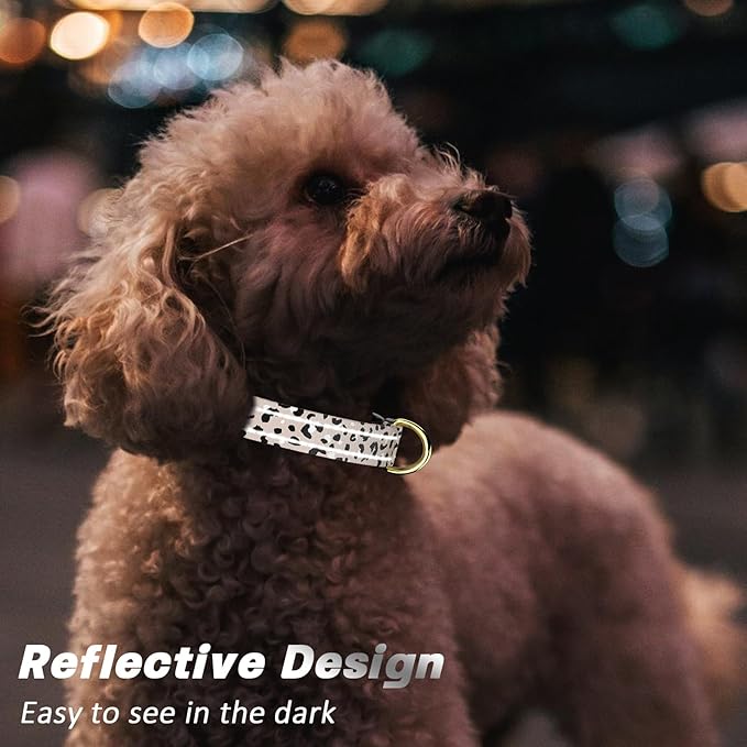 Reflective Dog Collar for Extra Small Dogs, Cute Leopard Style Adjustable - Image 3