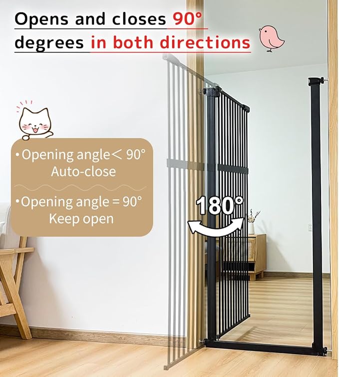Lumizone Extra Tall Pet Gate 55.12" High Pressure Mounted 42.52"-46.64" Extra - Image 7
