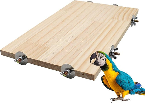 21.7 × 13.8 Inches Large Bird Perch Stand Platform, Natural Wooden Small by Dnoifne
