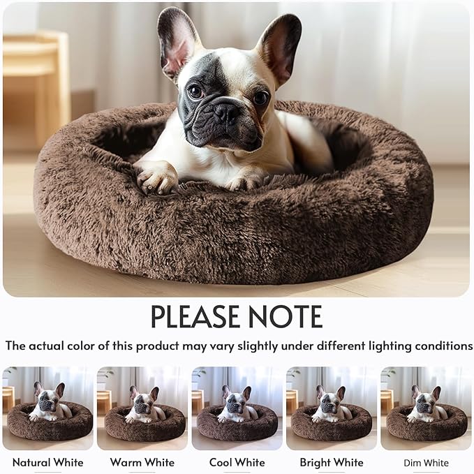 JOLLYVOGUE Calming Dog Bed Medium Size Dog, Anti-Anxiety Donut Medium Pet Bed - Image 7