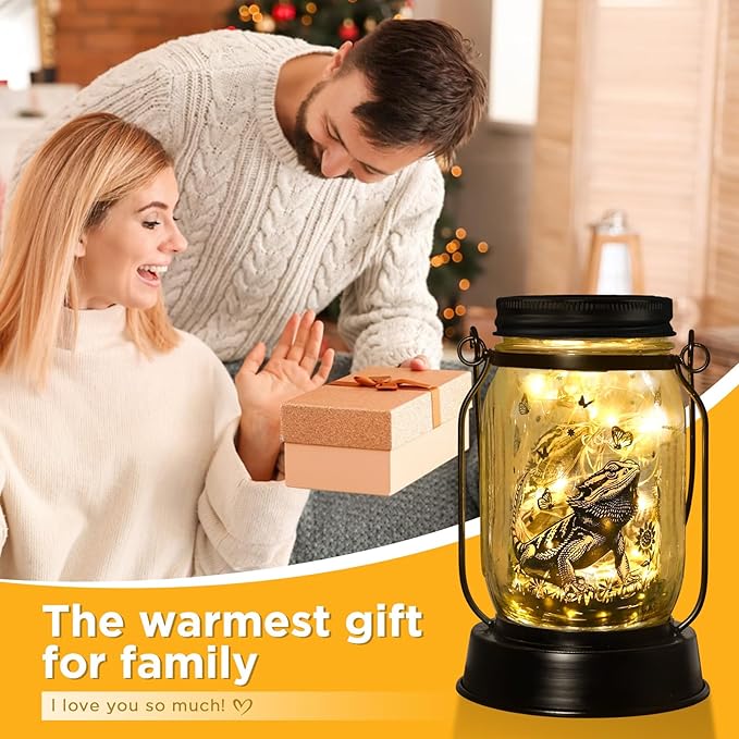 Bearded Dragon Gifts for Women/Men Bearded Dragon Solar Lanterns Mom Birthday - Image 3