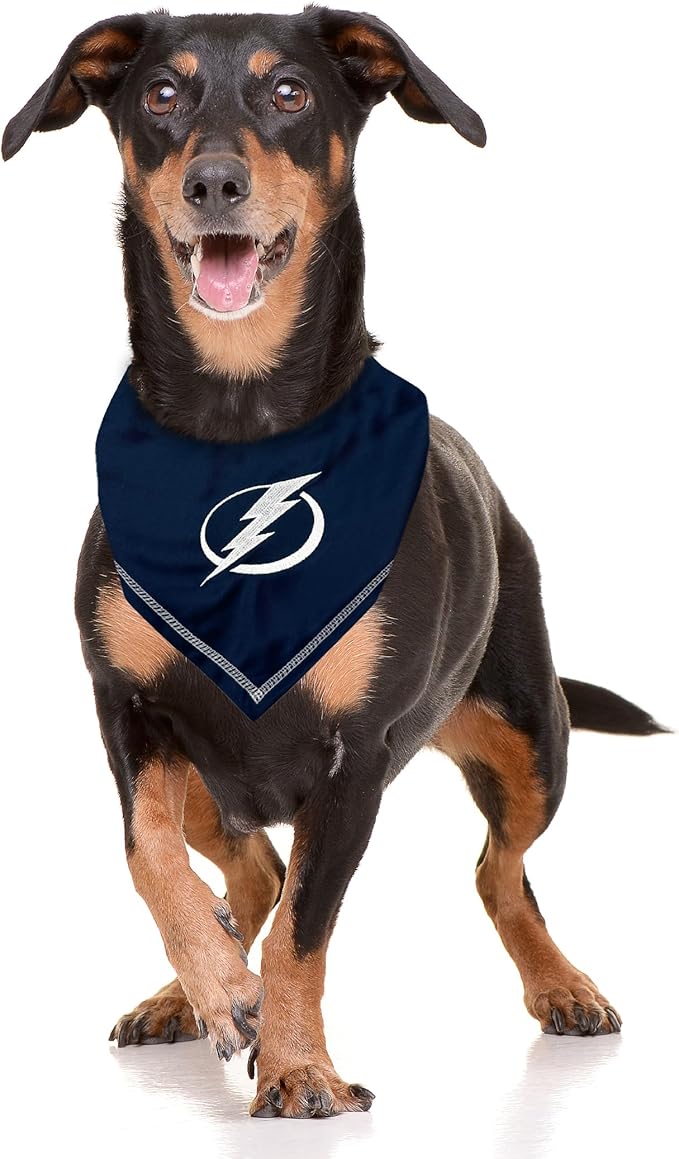 Pets First NHL Tampa Bay Lightning TIE Bandana, Size Small/Medium. Dog Bandana - Image 3