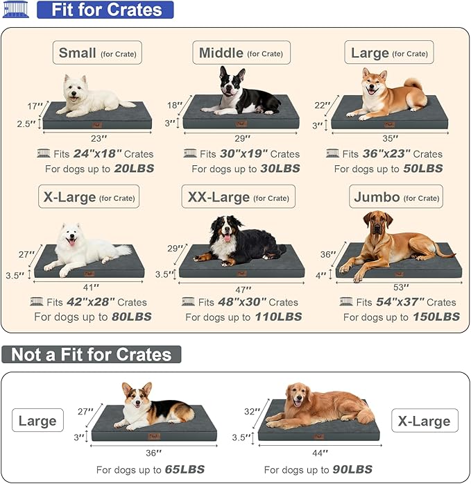 Orthopedic Dog Bed for Large Dogs, Plush Washable Pet Bed for Large Size Dogs - Image 2