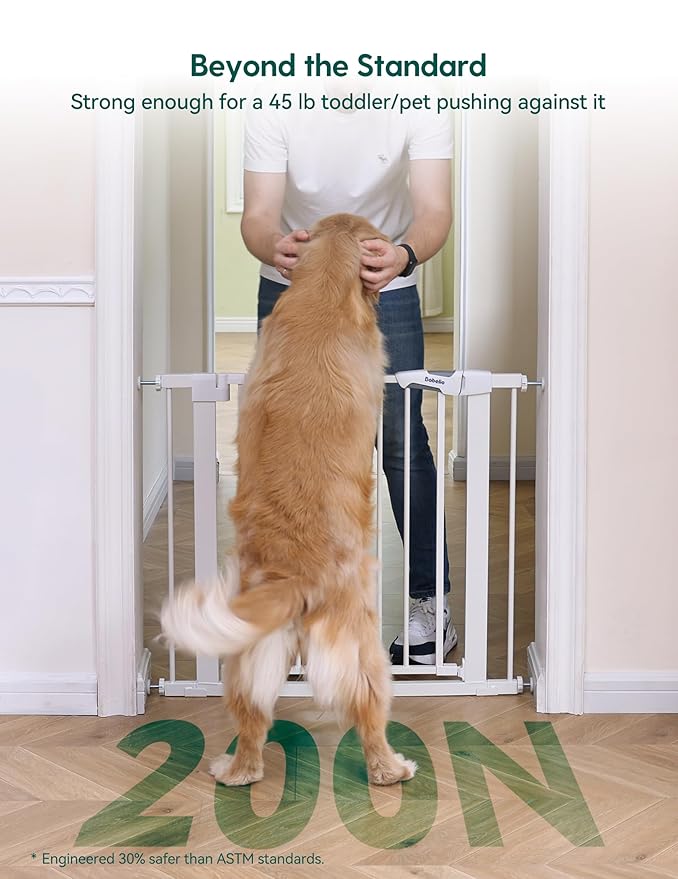 Babelio 29-55 Inch Extra Wide Baby/Dog Gate, PressGuard P7, Metal Auto Close - Image 2