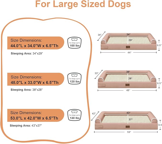 Large Dog Bed Orthopedic Washable: Beds Bolster XL Bed Large Big Dogs Memory - Image 6