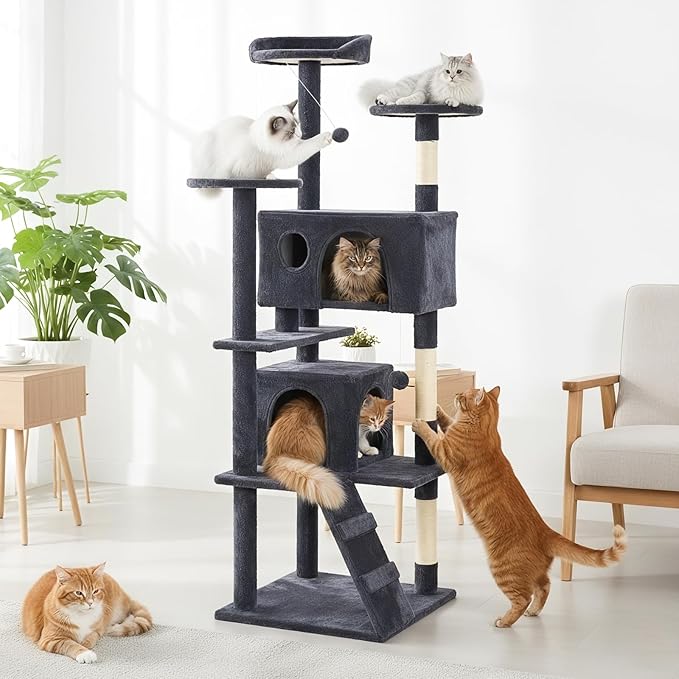 Sweetcrispy 70 Inch Cat Tree Tower, Indoor Cat Condo - Image 3