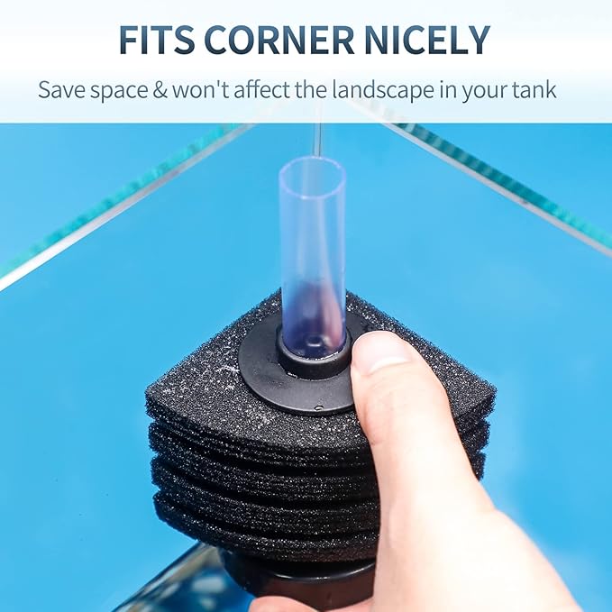 Pawfly Corner Sponge Filter Nano Quiet Betta Fry Shrimp and Small Fish Bio Foam - Image 4