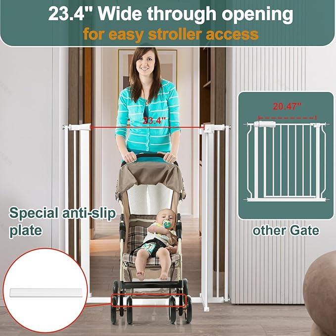40.55" Tall, 30.11-34.05 Inch Wide, 1.37" Ultra Narrow Spacing Dog Pet Baby - Image 3