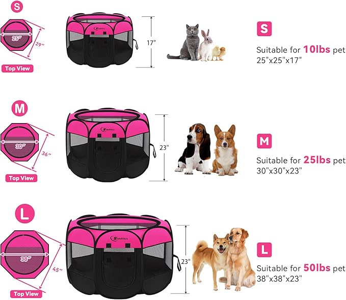 Dog Playpen, Medium Puppy Pet Playpen, Dog Crate Tent Cage Indoor/Outdoor - Image 7
