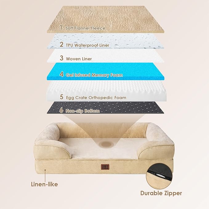 EHEYCIGA Orthopedic Dog Beds for Extra Large Dogs, Waterproof Memory Foam XL - Image 6