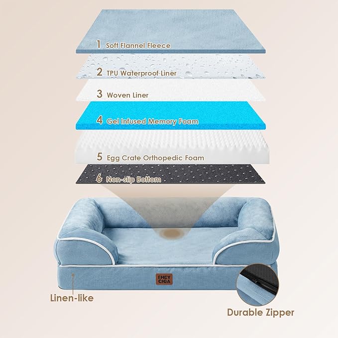 EHEYCIGA Orthopedic Dog Beds for Extra Large Dogs, Waterproof Memory Foam XXL - Image 5
