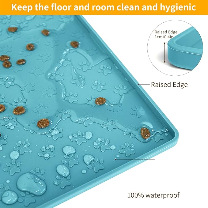 Ptlom Dog Food Mat Anti-Slip Pet Bowl Mats - Image 4