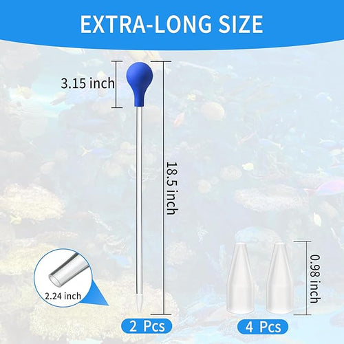 2 Pcs 18.5 in Long Pipette for Fish Tank Coral Food Feeder Long Syringe - Image 2
