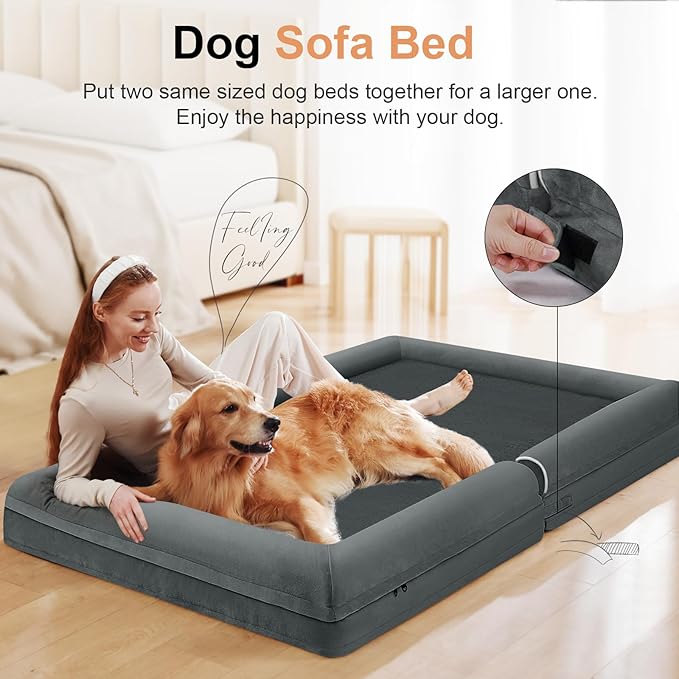 Large Dog Bed Orthopedic Washable: Beds Bolster XL Bed Large Big Dogs Egg Crate - Image 3