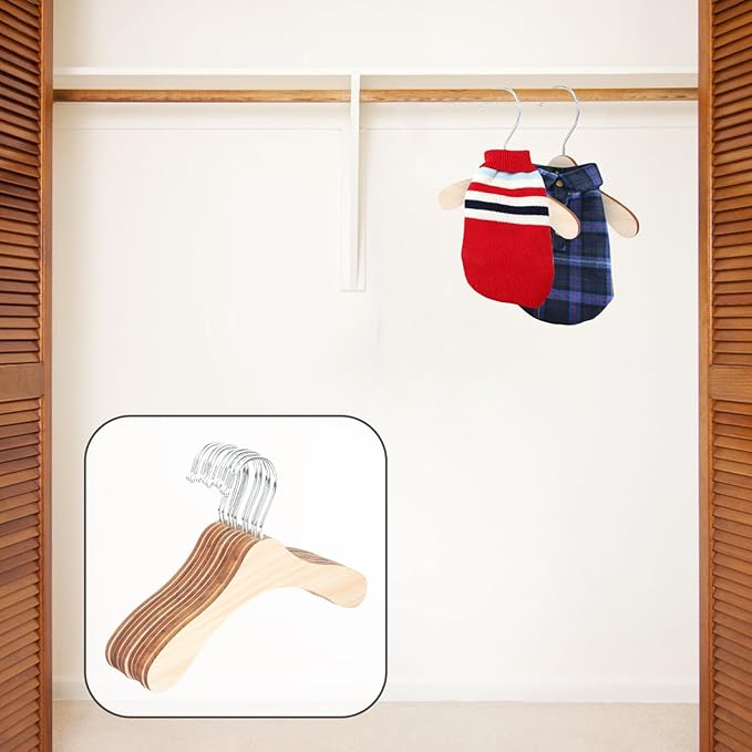 Wooden Dog Clothes Hangers 10pcs 8.66 Inch Sturdy Wear-Resistant Pet Accessory - Image 6