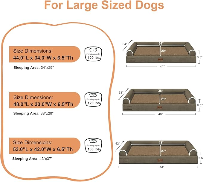 Large Dog Bed Orthopedic Washable: Beds Bolster XL Bed Large Big Dogs Memory - Image 6