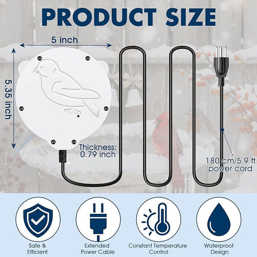 2 Pack Outdoors 100W Bird Bath Heater - Image 2