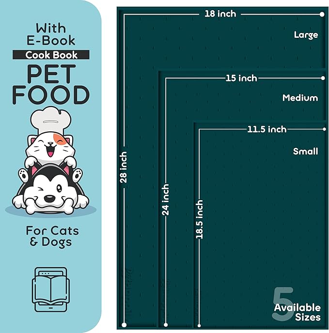 Dog Food Mat - 28x18 Raised Edges Dogs Mat - Image 2