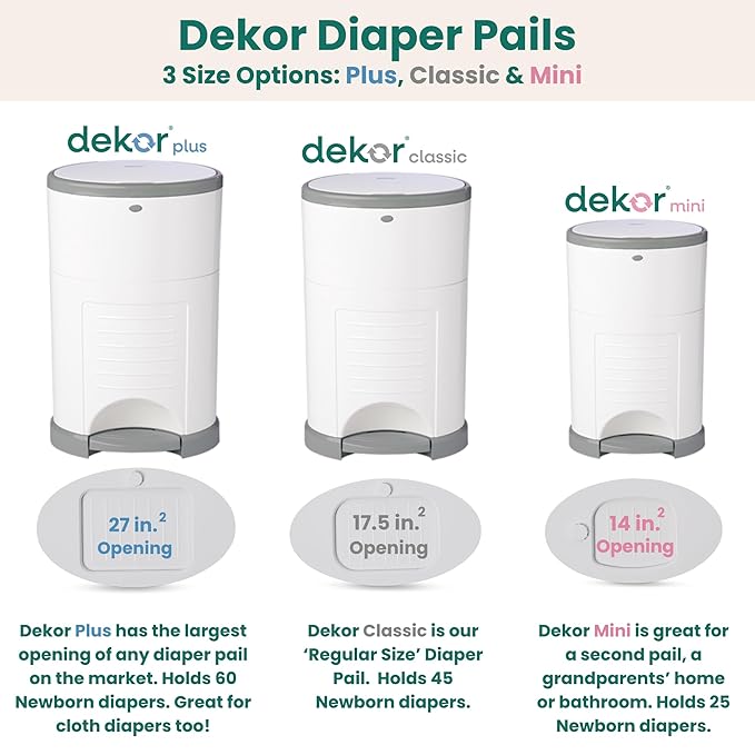 Diaper Dekor Plus Hands-Free Diaper Pail | Largest & Easiest to Use | Just - Image 5